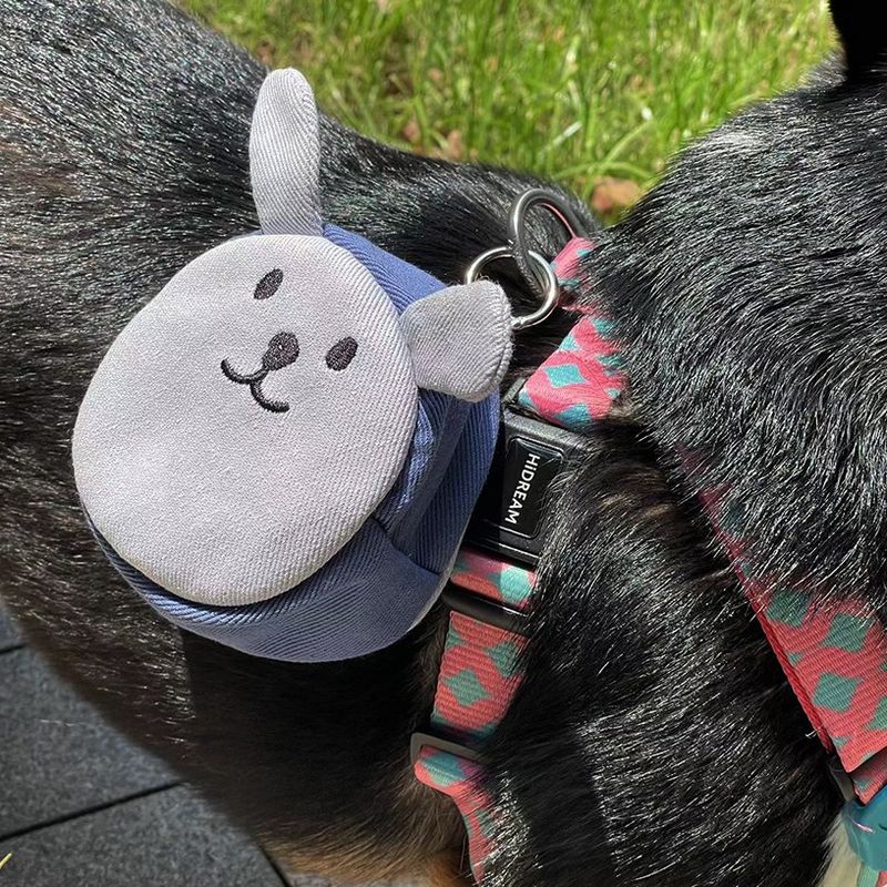 In Stock INS Style Pet Poop Cute Rabbit Cotton Cloth Dog Walking Key Bag_voghion.com