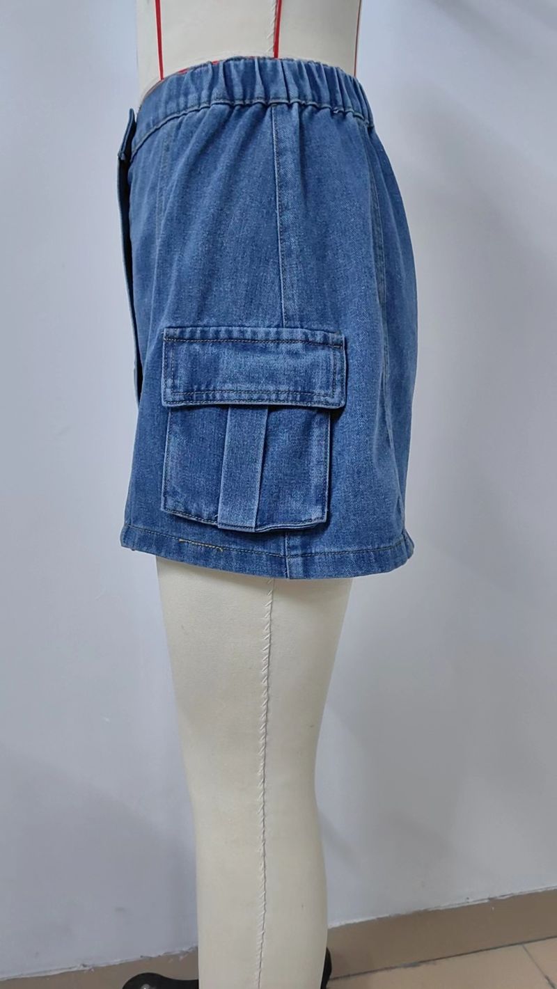 Damenbekleidung gewaschen eine Reihe von Arbeitskleidung Jeansrock Halbrock_voghion.com