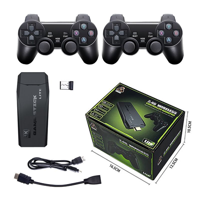 M8 Kabellose Retro-Spielekonsole mit zwei 2,4-G-Controllern, HD-TV-kompatiblem System, 32-G/64-G/128-G-Speicher, Familienunterhaltung für 2 Spieler_voghion.com