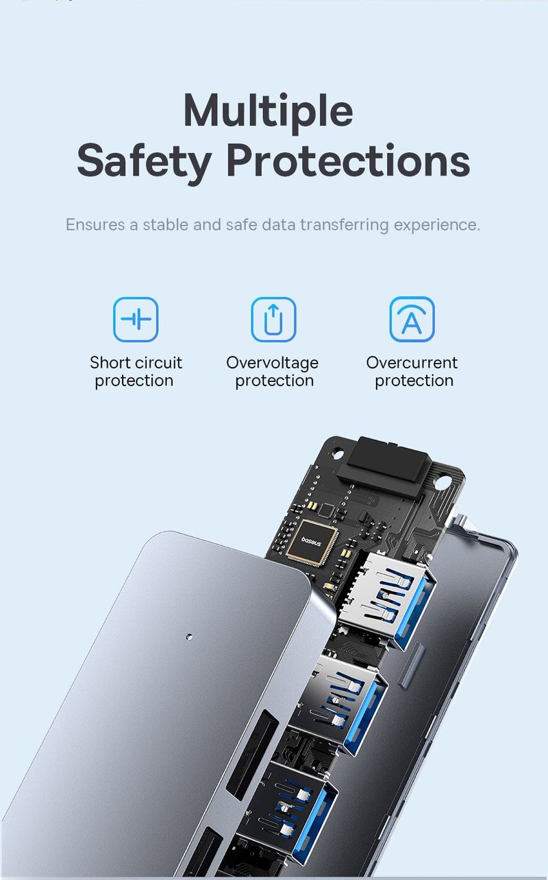 Baseus Hub USB 3.0 ABS a 4 porte per laptop, adattatore multi splitter per PC laptop Xiaomi Lenovo, accessori per computer_voghion.com