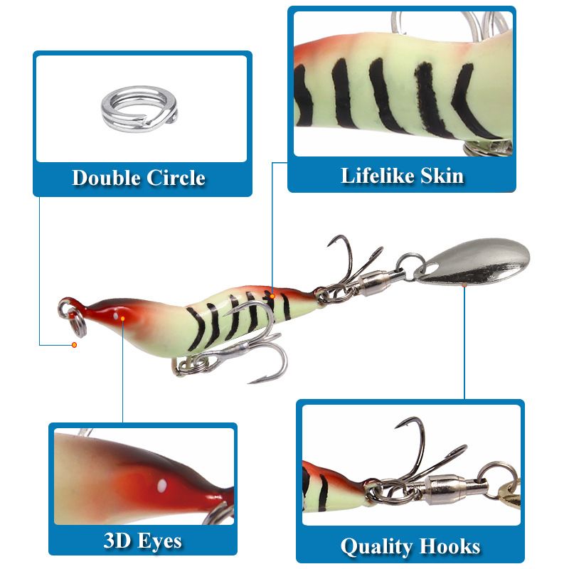 Lure Bait Long Throw Full Attack Garneļu Metāla ēsma VIB Blood Groove Āķis Vistas nags āķis Rotējošais vizulis simulācijas ēsma zvejas rīks_voghion.com