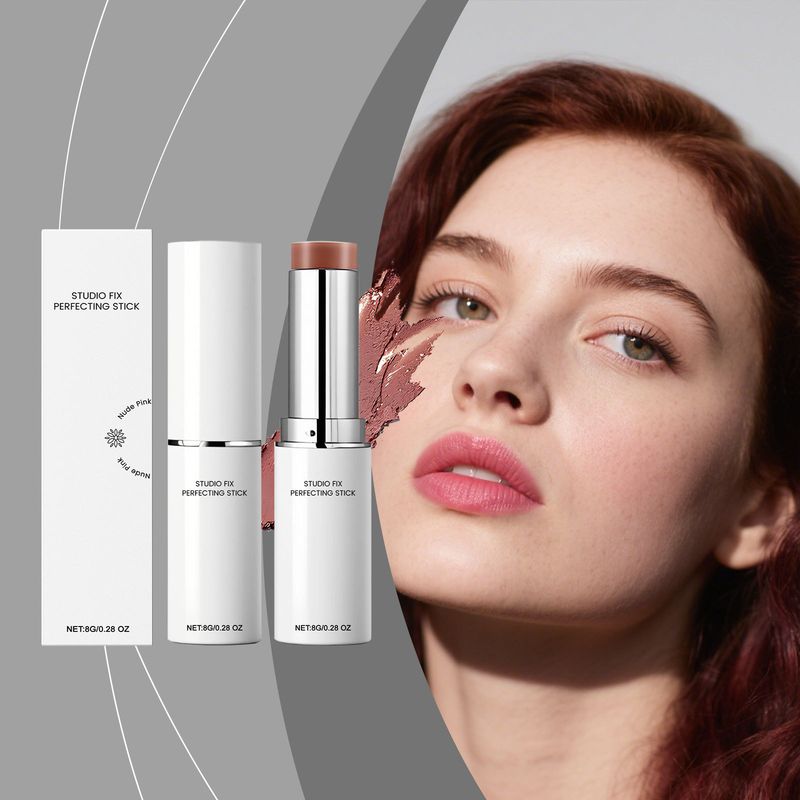 Nude Pink Brightening Concealer Kreieren Sie leichtes, atmungsaktives Make-up. Matt klarer Foundation Stick mit natürlicher Passform_voghion.com