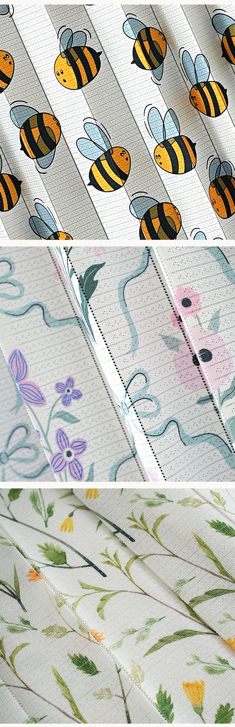 Foldable Room Divider Curtain With 12 Patterns - Floral, Animals & Solid Colors For Living Room, Bedroom - Lightweight Polyester No-Drill Hanging_voghion.com