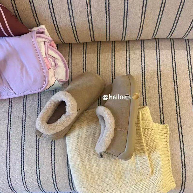 Henan Sangpo Schaffell Dicke Sohle Warme Lässige, höhenverstärkende Fleece-Hauskleidung für kleine Kartoffeln_voghion.com