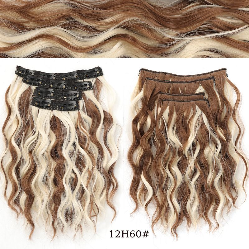 Short Water Wavy Hair extensions 4-piece set 30cm130g synthetic wig extensions for women_voghion.com