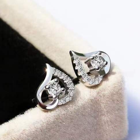 Orecchini a forma di cuore per donna, eleganti e versatili, accessori per le orecchie tempestati di diamanti, stile coreano_voghion.com