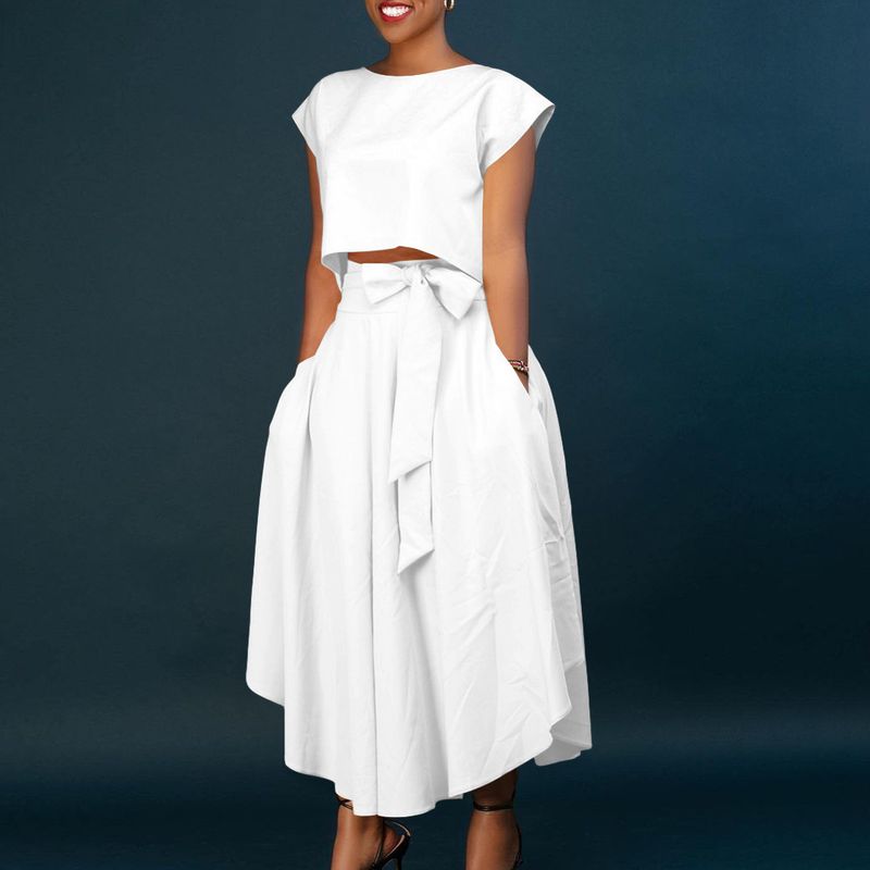 Dammekleeder Plus-Size Dammekleeder 2023 nei Moud Temperament Casual Tops Groussen Schaukelrock Kostüm_voghion.com