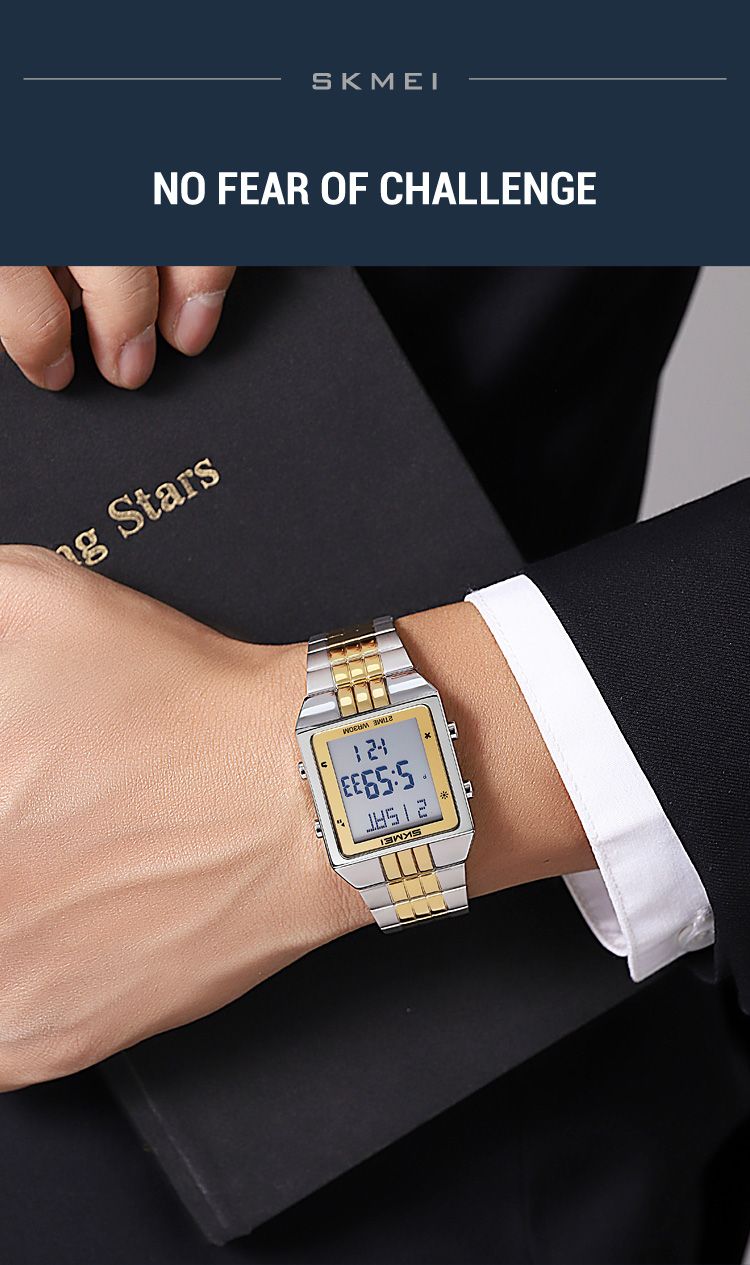 Digitale Uhr Mode Elektronische Uhren Für Herren Frauen Wasserdicht Edelstahl Streifen Stoppuhr Armbanduhr Reloj Hombre_voghion.com