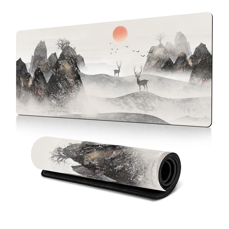 Mouse Pad με μελάνι κερασιάς, μεγάλο γραφείο, mouse Pad Dead Life Black And White Series, αντιολισθητικό από καουτσούκ_voghion.com