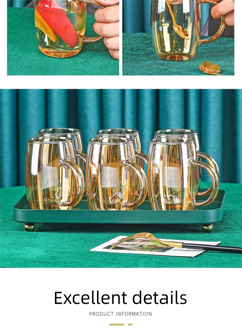 Nordic Light Luxury Glass Home Living Room Coffee Table Modern With Handle Drinking Cup Water Set High Aesthetic_voghion.com