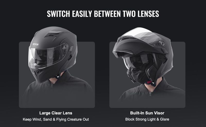 VEVOR Unmasked Motorcycle Helmet Motocross Helmet With Bluetooth Slot_voghion.com