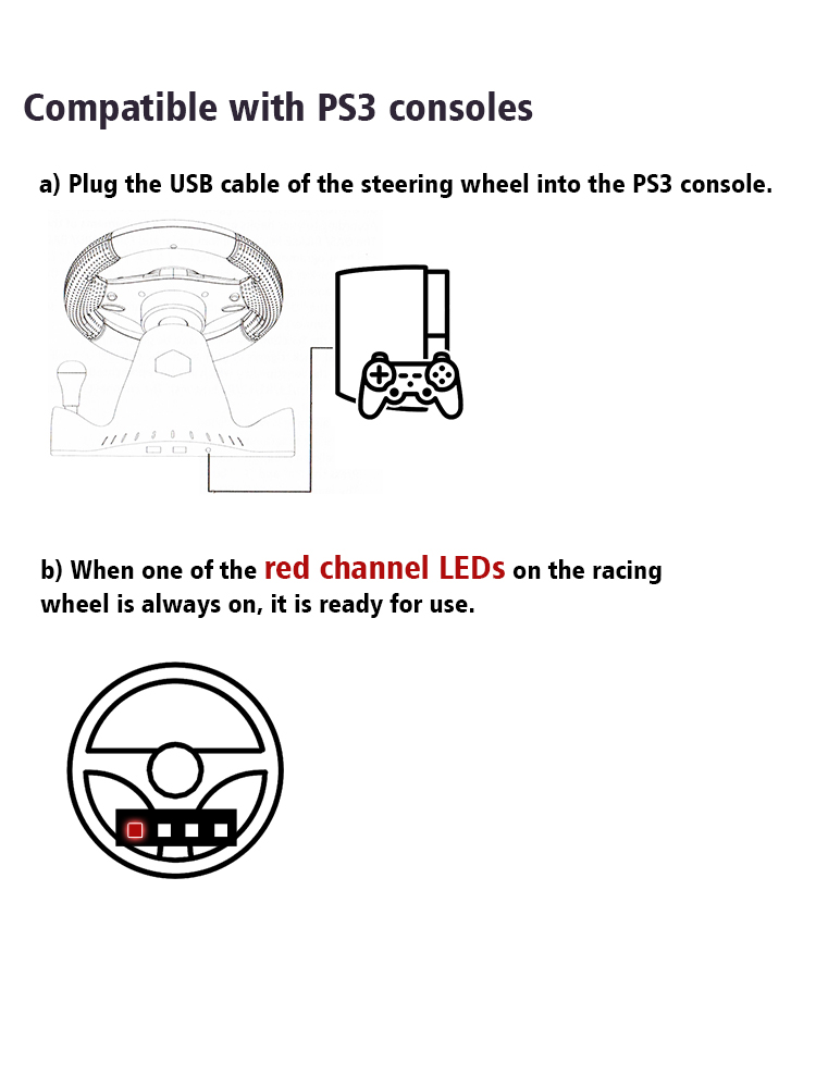Lenkrad-Vibrationscontroller 7 in 1 Spielsimulation Rennpedale für Switch/Xbox 360/Xbox One/PC/PS4/3/Android_voghion.com