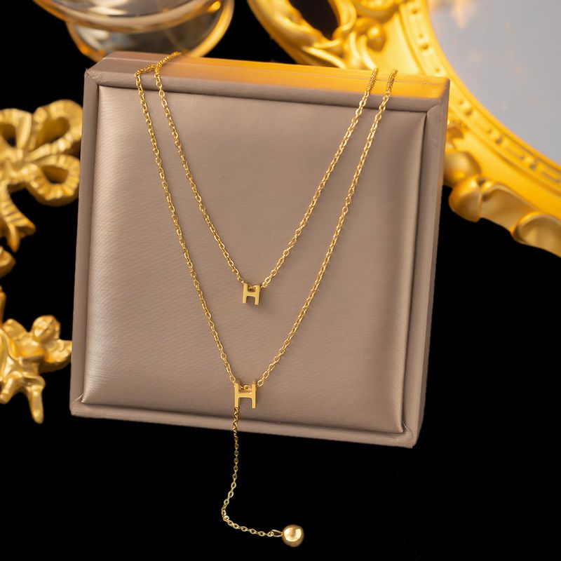 Collana in acciaio al titanio per donna, leggera, squisita, alla moda, versatile, con catena per clavicola resistente allo sbiadimento_voghion.com