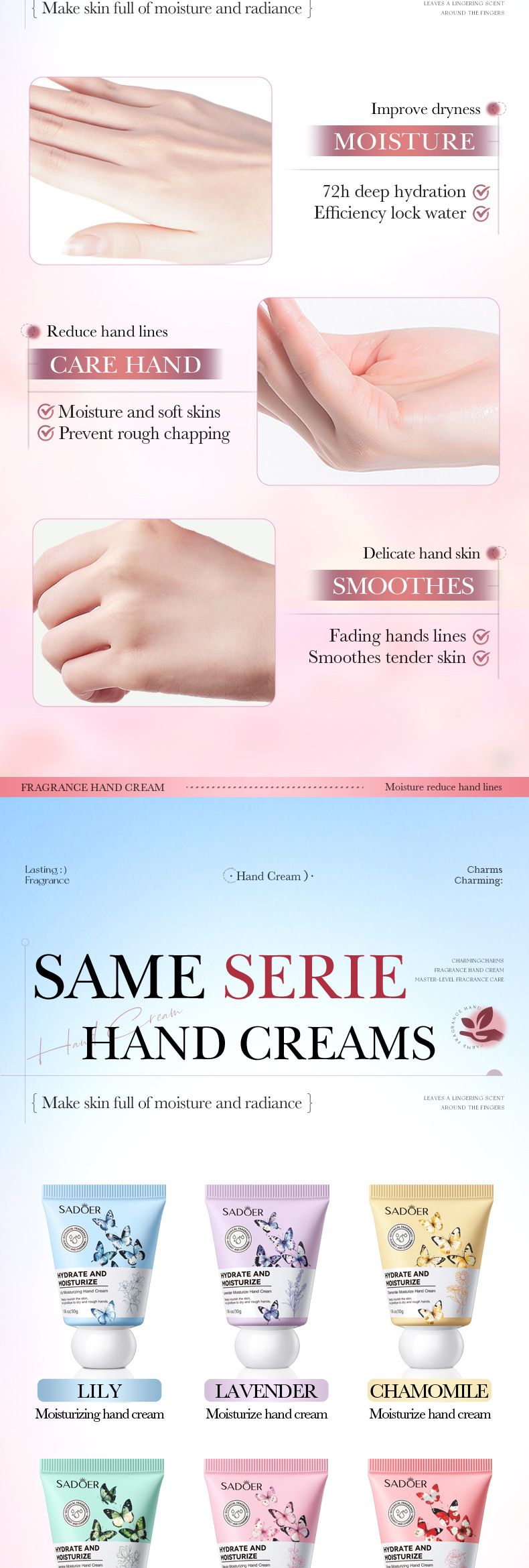 Crème mains hydratante parfumée à la rose pour l'automne et l'hiver_voghion.com