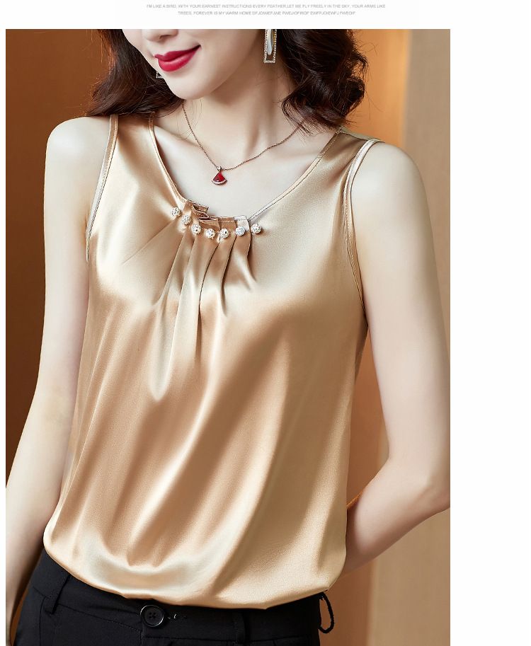 Canotta primaverile ed estiva da donna con fondo di grandi dimensioni in acetato di raso, bellissimo top senza maniche sul retro, abbigliamento esterno da donna, parte superiore grassa in mm_voghion.com