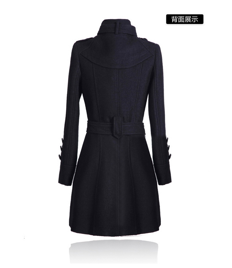 Women's slim long double-sided woolen coat trench coat_voghion.com
