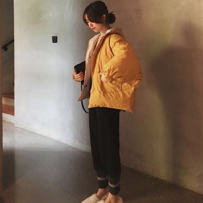 Indossare cappotti di colori contrastanti su entrambi i lati, giacche invernali con cappuccio, cappotti larghi in cotone spesso, abbigliamento femminile_voghion.com