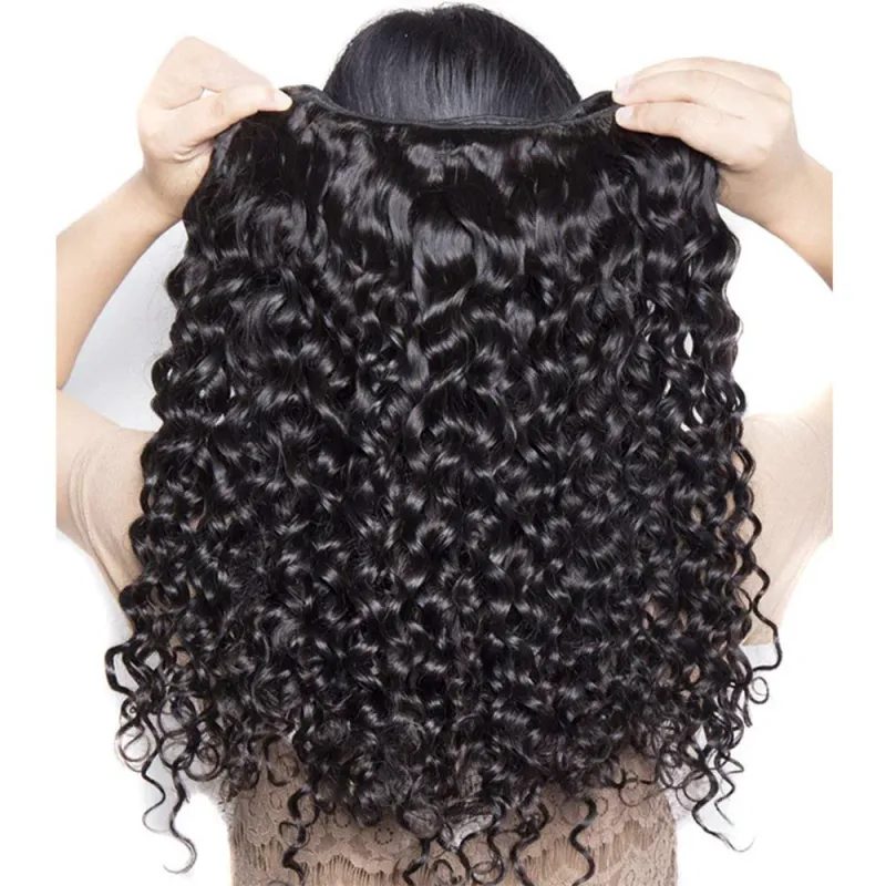 100% Unprocessed Malaysian Remy Human Hair Weave Extensions Curly Deep Wave Hair Bundles 12A Water Wave Bundles_voghion.com