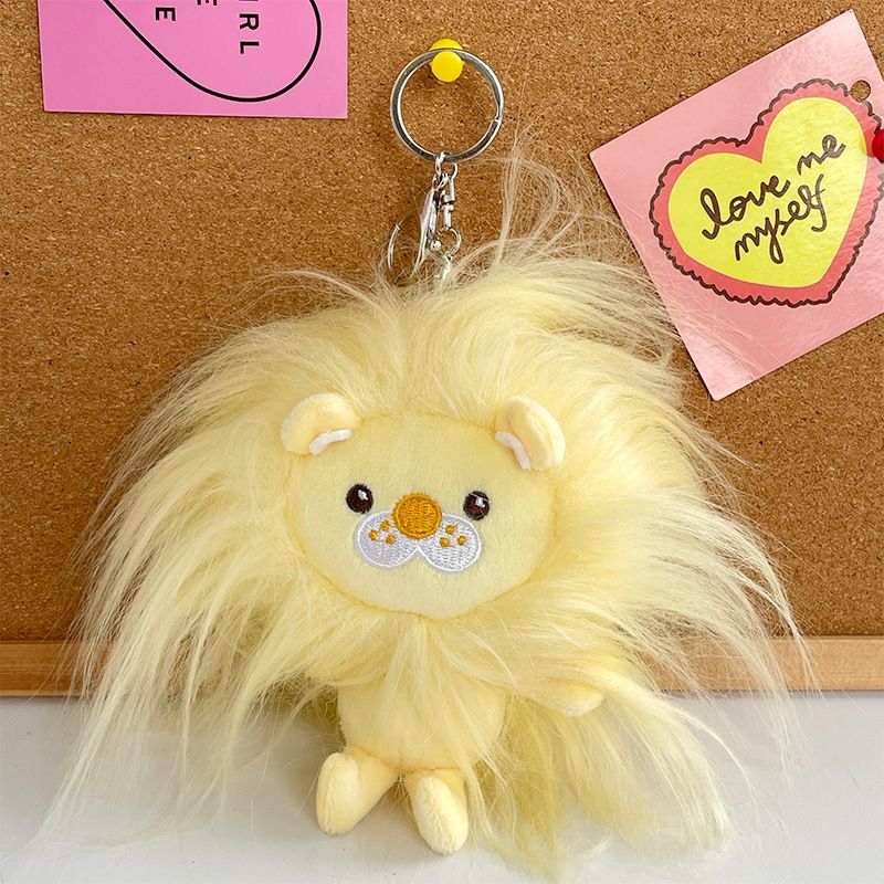 Creative Fluffy Plush Lion Keychain Fun Longhair Monster Car Pendant Wholesale_voghion.com