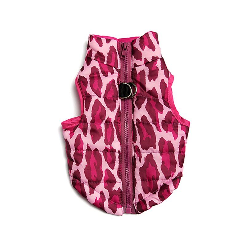 Autumn Winter New Zipper Traction Hole Blue Skull Butterfly Leopard Print Teddy Clothes Cotton Jacket Pet Apparel_voghion.com