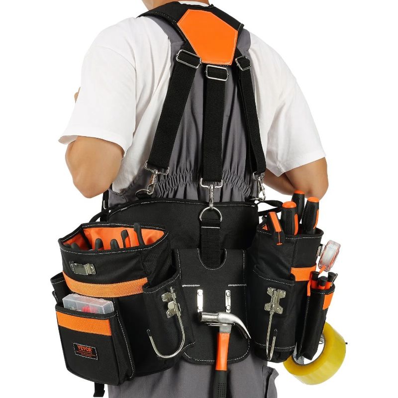 Suspenders Tool Size Adjustable Polyester Tool Waist With Belt 29 Men 29-54 600D Carpenter Pockets Belts For Duty Heavy Inches_voghion.com