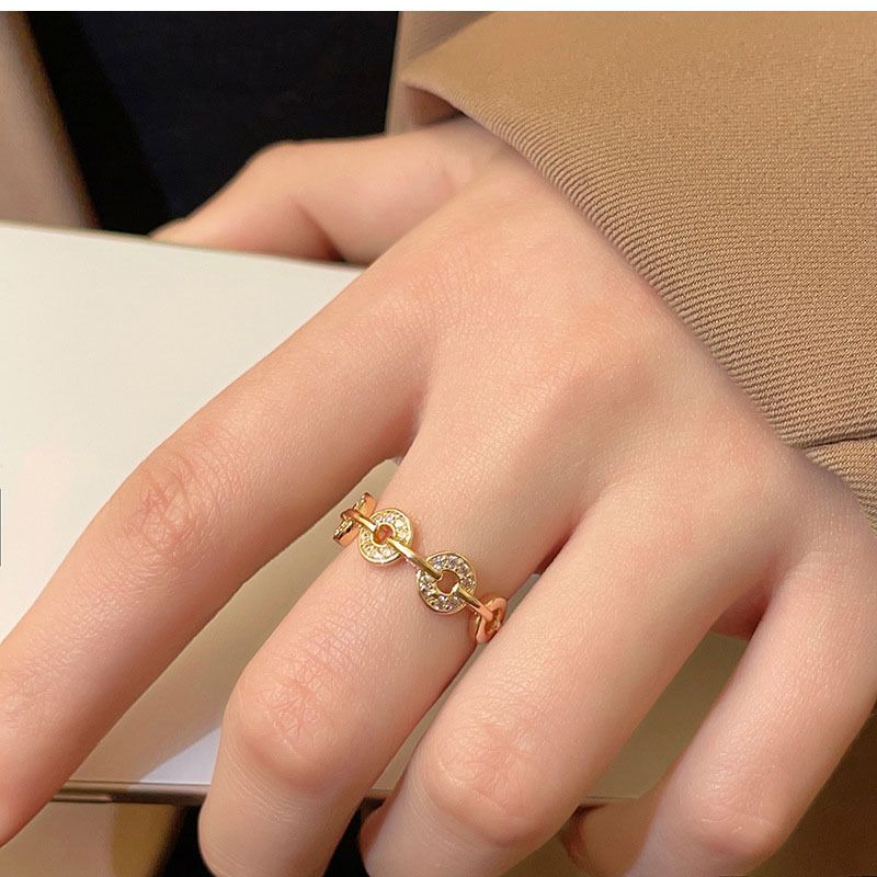 Leichter, luxuriöser, chinesisch inspirierter, offener, verstellbarer Ring für Frauen | Einzigartiges Münzdesign, vielseitiger High-End-Modeschmuck_voghion.com