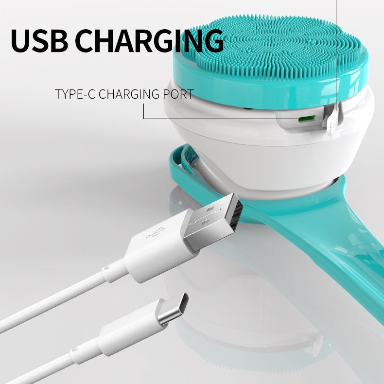 Home Electric Multi-Functional 6-in-1 Bath Brush Long Handle Back Bathing Scrubber New Magic Tool_voghion.com