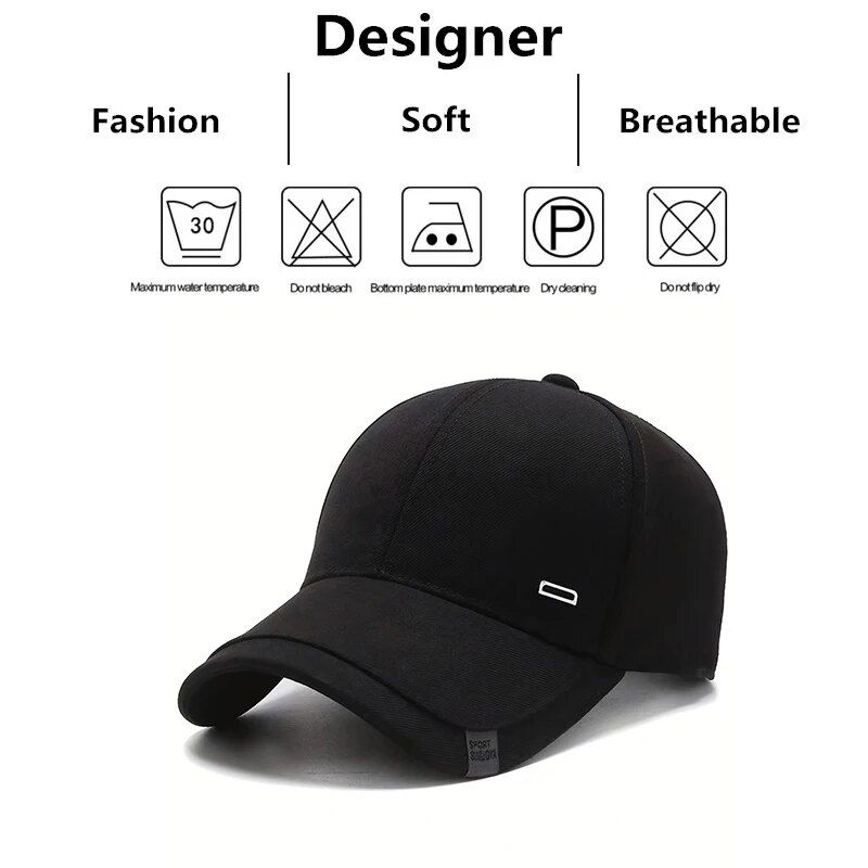 Unisex Square Silver Buckle Label Baseball Caps Frühling Herbst Outdoor Verstellbare Freizeithüte Sonnenschutzhut_voghion.com