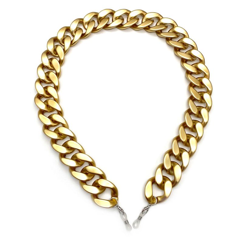 Wind Sand Gold Transparent Resin Acrylic Glasses Mask Dual-use Hanging Chain Sunglasses Wear Matching Accessories_voghion.com