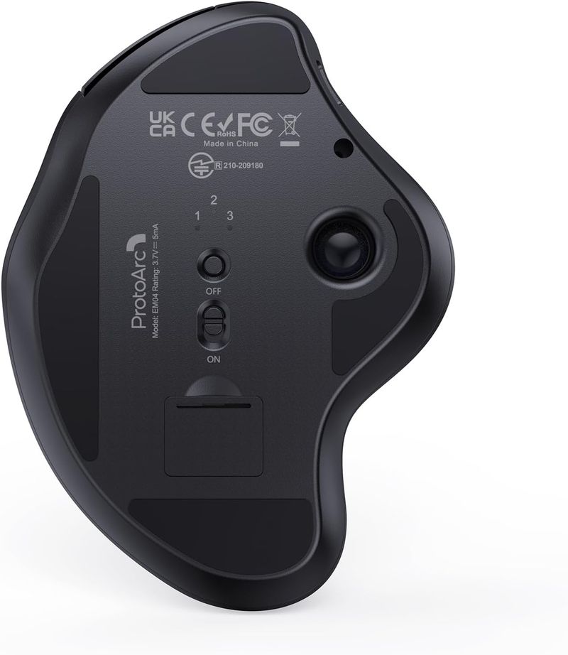 ProtoArc EM04 Trackball Mouse Wireless Rechargeable Ergonomic Vertical Bluetooth Mice For Computer PC IPad Windows_voghion.com
