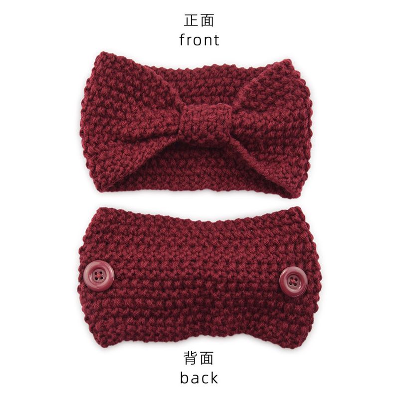 Mask Anti-Strangle Button Knitted Corn Kernel Bowknot Yarn Sports Ear Protection Headband_voghion.com