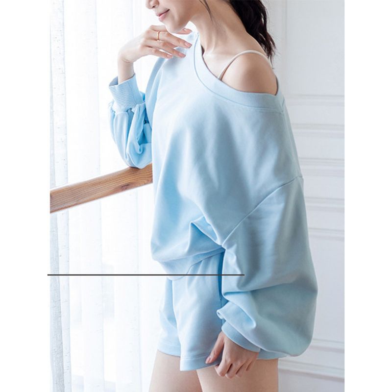 Abbigliamento sportivo da donna, a tinta unita, per autunno e inverno, da corsa, fitness, a maniche lunghe, pantaloncini da yoga, set ampio_voghion.com
