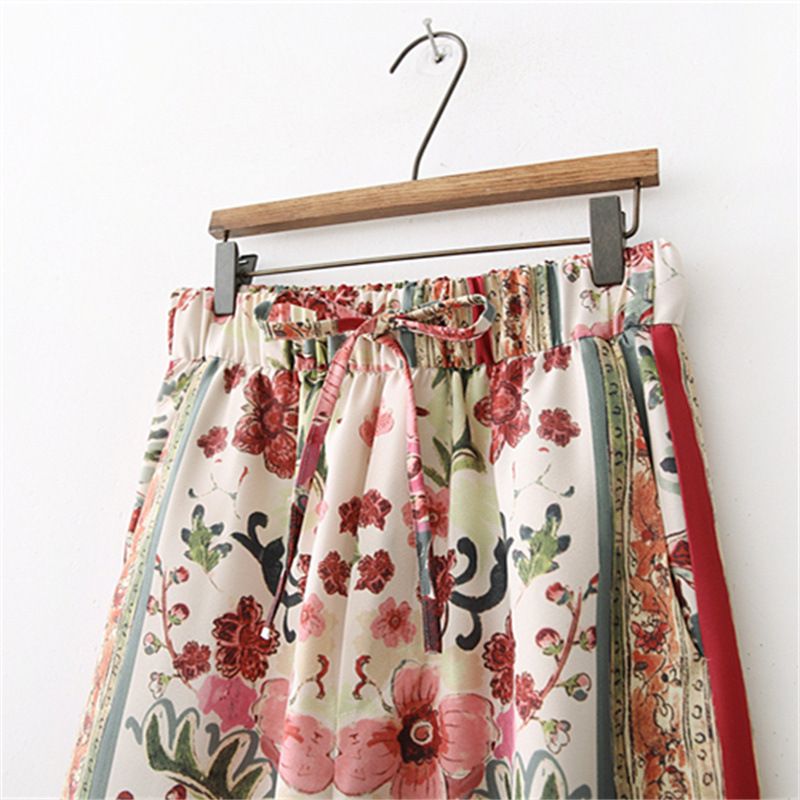 Women's Clothing spring new style with belt small suit + wide leg pants printed suit_voghion.com