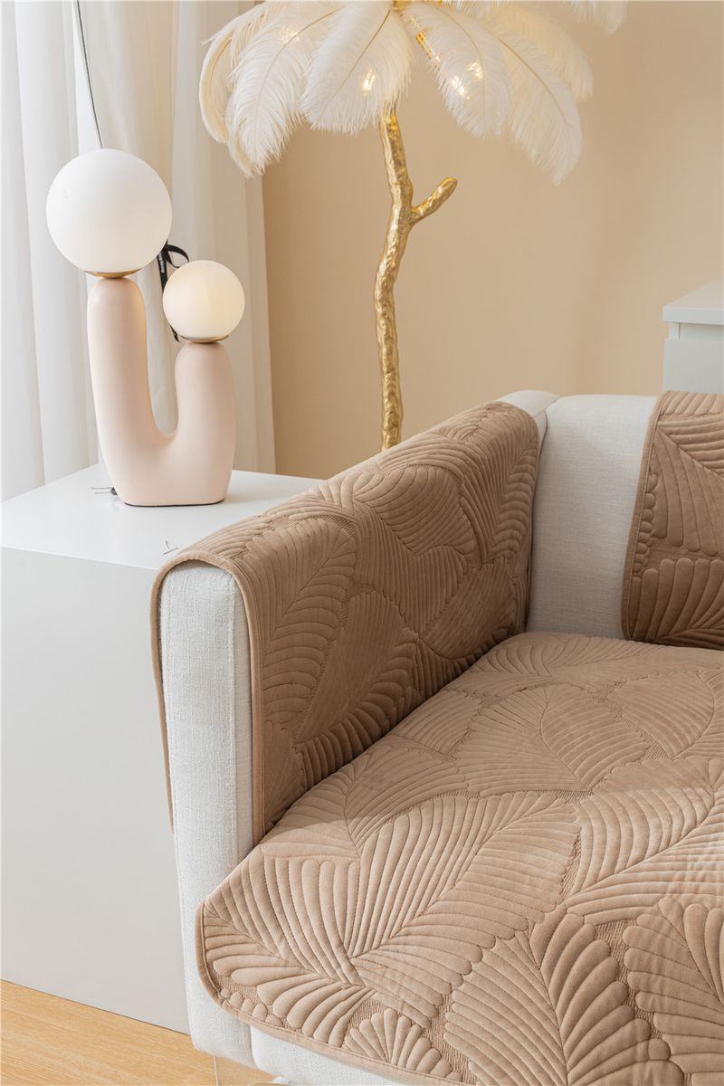 Autumn and winter style ultra soft solid color plush banana leaf sofa cushion modern simple double sofa cushion cloth factory direct sales_voghion.com