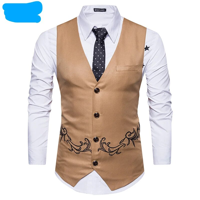 2024 Spring and autumn European size new embroidered style men's suit vest M27_voghion.com