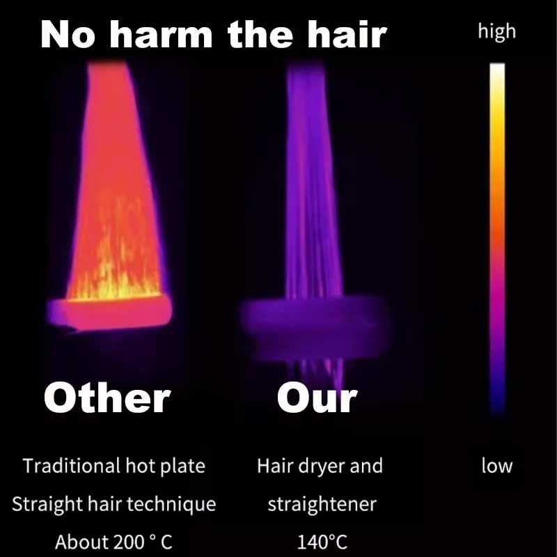 Professional 2-in-1 Hair Dryer And Straightener Negative Ion Iron Long Lasting Styling Tool Wet And Dry Straightener_voghion.com