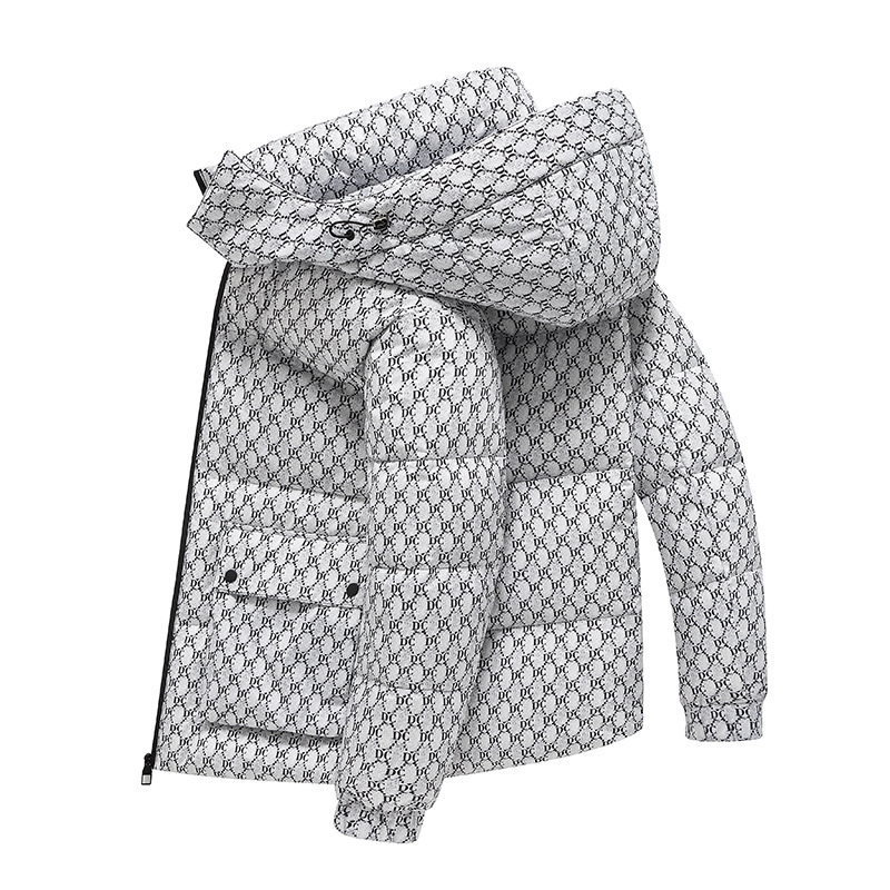 Piumino da uomo National Standard 90 Piumino invernale spesso e caldo con colletto in piedi con cappuccio Giacca in cotone oversize di marca alla moda_voghion.com