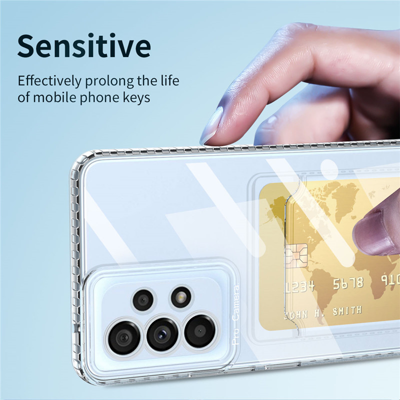 Transparent Card Bag Holder Clear Phone Case For Samsung Galaxy S21 S22 S23 Plus Note8 Note9 Note10 Note20 Ultra Soft TPU Shockproof Back Cover_voghion.com