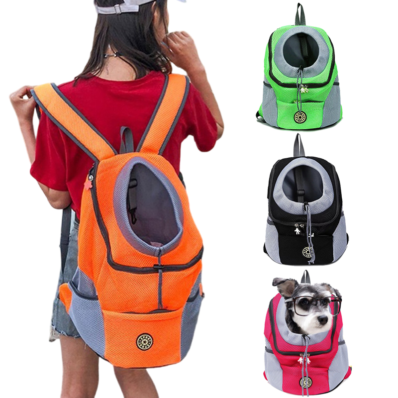 Atmungsaktiver Hunderucksack für kleine große Hunde und Katzen, doppelte Schultertragetasche, tragbarer Reiserucksack für Haustiere_voghion.com