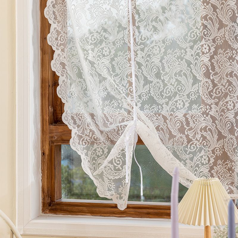 Tende a trazione in pizzo lavorato a maglia con motivo a fenice e fiori, per divisorio cucina e finestra_voghion.com