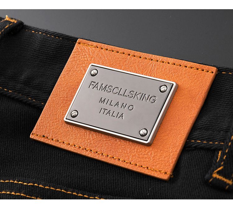 Men's Clothing Original jeans men's black new autumn and winter brand casual slim elastic high end goods long pants_voghion.com