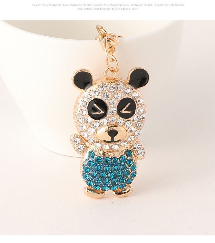 Portachiavi creativo a forma di orso con simbolo tempestato di diamanti, simpatico ciondolo per borsa, piccolo regalo_voghion.com
