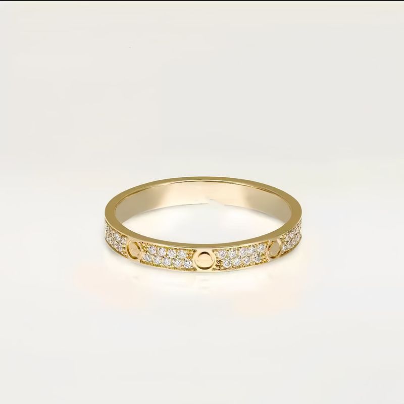 Bague LOVE Starry Sky pour femme, version haute, large et étroite, en or rose, avec commande numérique par ordinateur, diffusion en direct_voghion.com