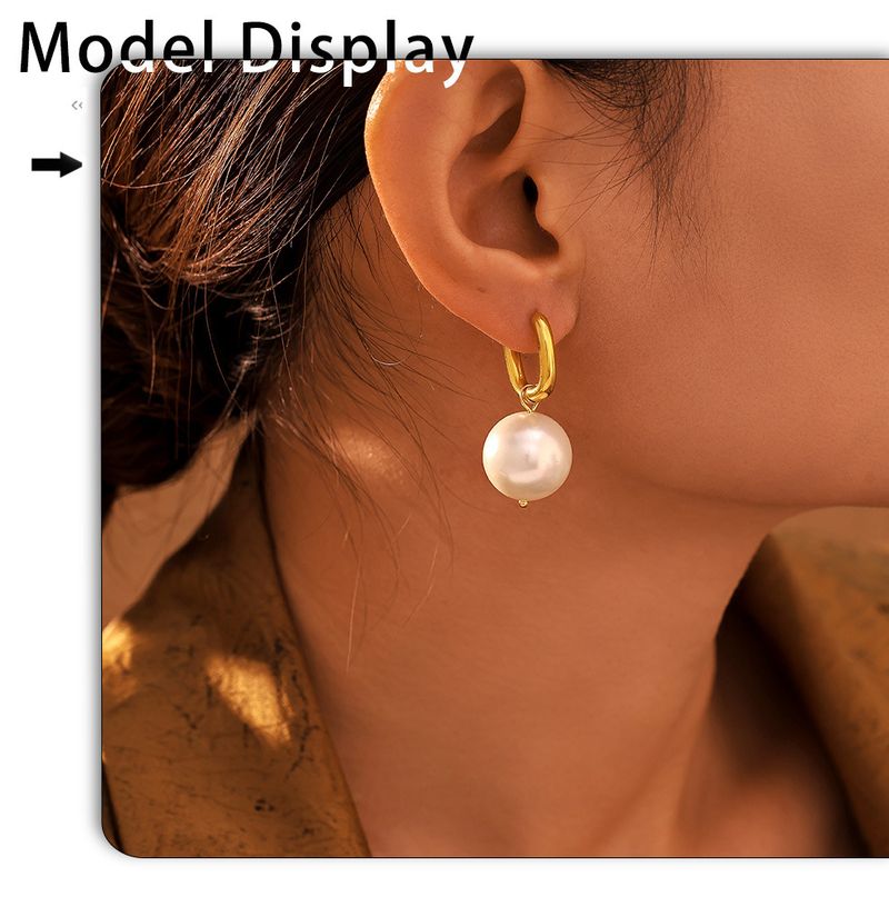 Fang Tang Schmuck, modische U-förmige Ohrringe, Shi Jia Perlenohrringe, Schmuck, Edelstahlohrringe_voghion.com