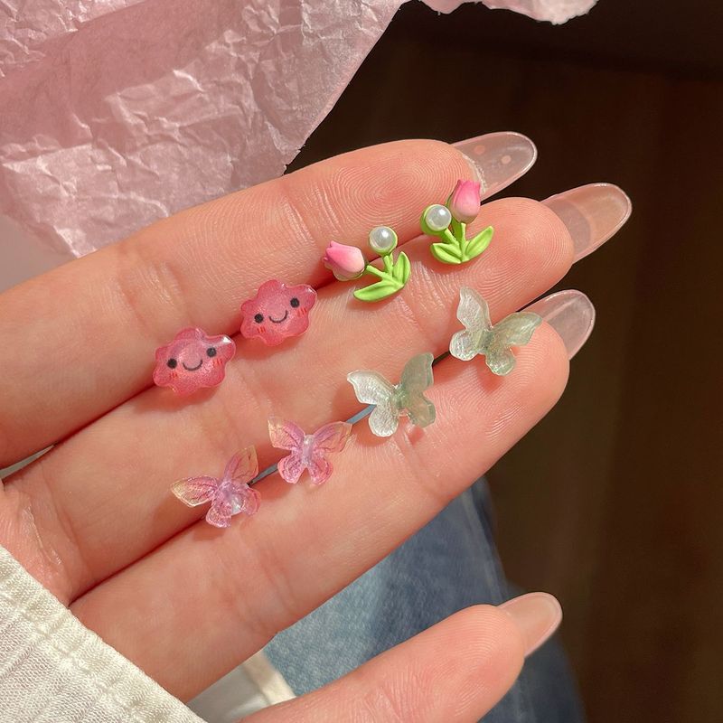 Collezione di orecchini settimanali freschi e non ripetitivi, piccoli e raffinati, con aghi in argento, per donna, Yiwu._voghion.com