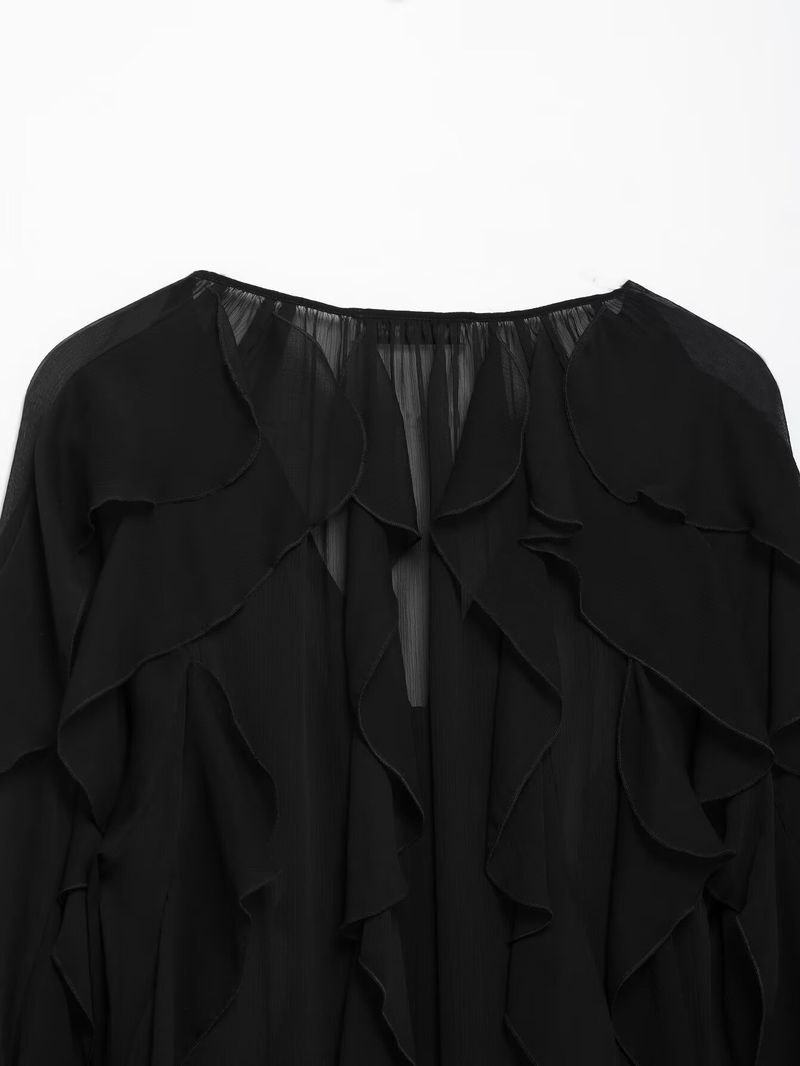 Camicia decorativa a strati con design di moda per abbigliamento femminile_voghion.com