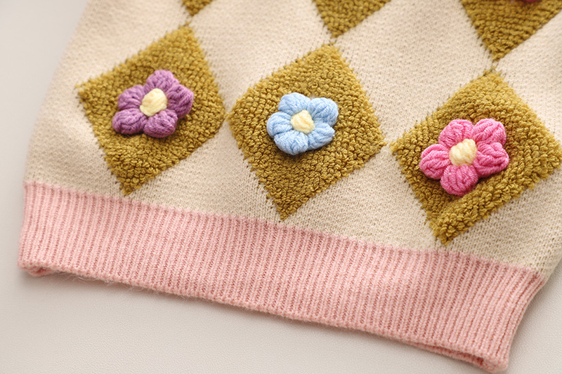 Baby Girls Sweater Dress Autumn And Winter Knit Two Dress Girls Long Sleeve Round Neck Sweater Dress_voghion.com