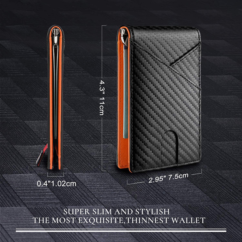 Carbon Fiber Rfid Slim Card Wallet Money Bag Men's Wallet Bifold Billfold_voghion.com