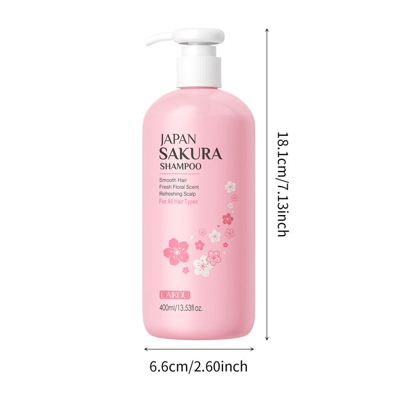LAIKOU Sakura Shampoo 400ml Grote Fles Reinigt, Verzacht, Houdt Langdurig en Laat Geur Achter_voghion.com