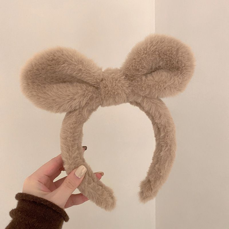 Fascia per capelli con orecchie da coniglio in peluche per donna, fascia per capelli con lavaggi del viso, fermaglio con celebrità di Internet, accessorio per capelli carino e giocoso con_voghion.com